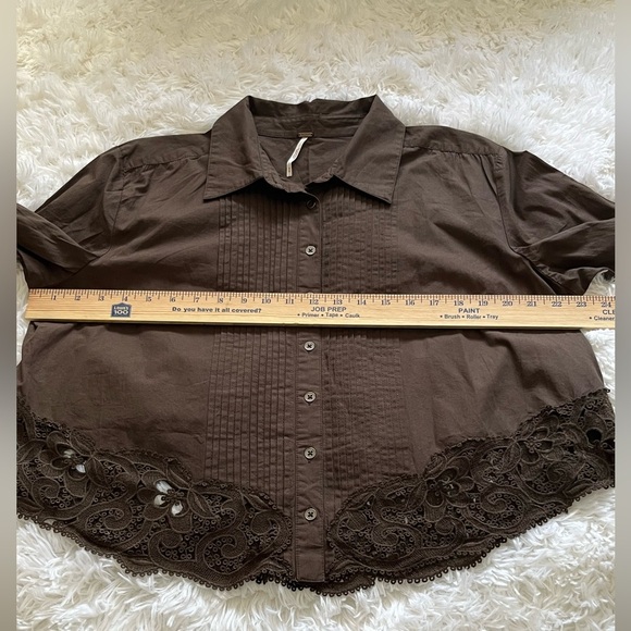 Free People | Hooked On You Pleated Lace Crop Blouse - Picture 8 of 8